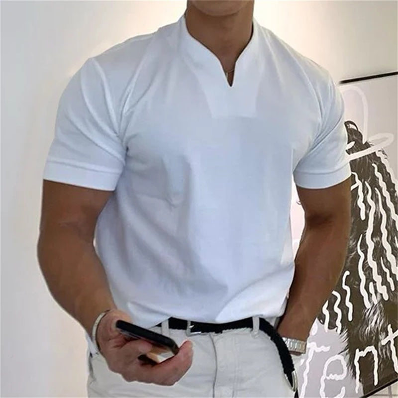 ⏳Time-Limited Special⏰Men Gentlemans Business Short Sleeve Fitness T-shirt