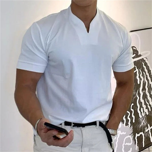 ⏳Time-Limited Special⏰Men Gentlemans Business Short Sleeve Fitness T-shirt