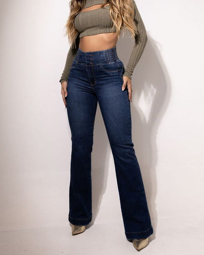 👖49% OFF NOW!💃 Women‘s Stretch Flare Jeans – High Waist, Body-Hugging Fit & Retro Style ✨