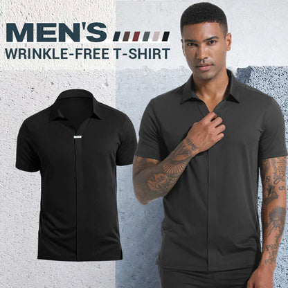 👑 Fliwos Heren T-shirt — ademend, casual met revers, kreukvrij