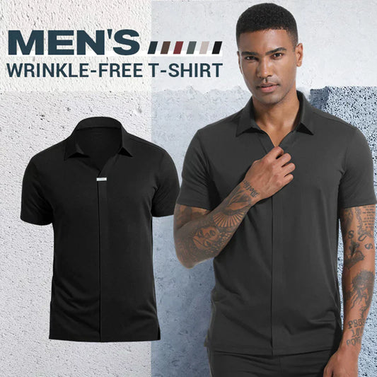 👑 Fliwos Heren T-shirt — ademend, casual met revers, kreukvrij