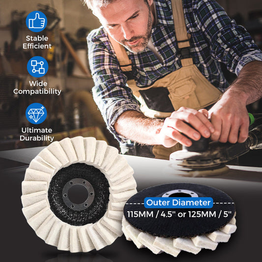 ✨ Beperkte KORTING van 50% - Premium wolvilt polijstpads | Compatibel met alle haakse slijpers ⚙️