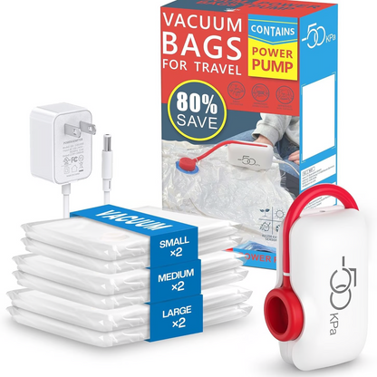 🎁 Grote uitverkoop 50% KORTING 🔥 6-delig USB elektrische vacuümpakket – Besparing van ruimte, reizen met weinig bagage!