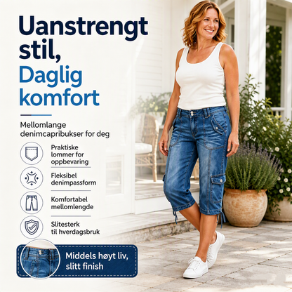 💎 Sommerens storselger 2026 – det selger som varmt hvetebrød! Capri-jeans med rett ben for kvinner