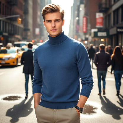 ⏳ Hot Sale!  ⏰Men's Solid Color Premium Turtleneck Sweater👔
