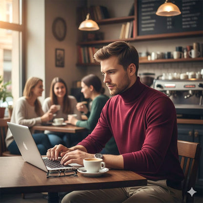 ⏳ Hot Sale!  ⏰Men's Solid Color Premium Turtleneck Sweater👔