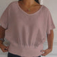🔥KOOP 2 KRIJG 10% KORTING💝Eenvoudig effen T-shirt met V-hals en halve mouwen💛