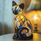 Fargeblokkerende valpestatue LED-bordlampe