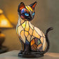 Fargeblokkerende valpestatue LED-bordlampe