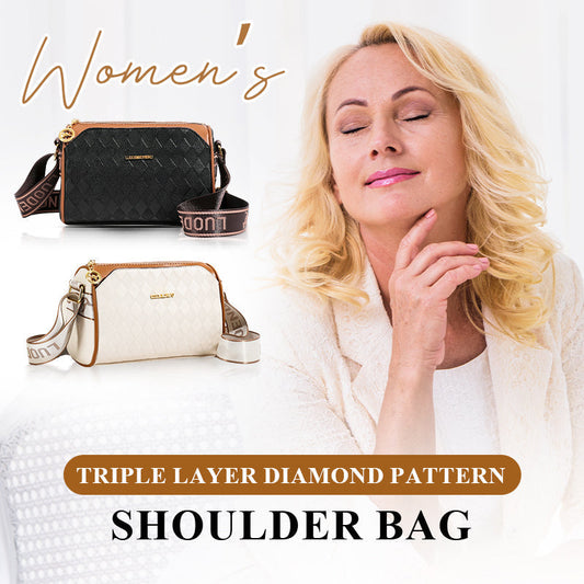 🔥Mode diamantpatroon grote capaciteit 3-laags crossbodytas