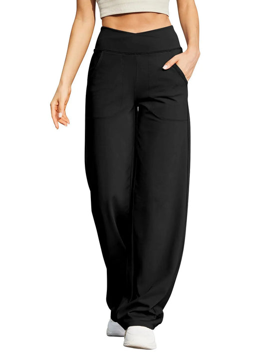 🩷Herfstuitverkoop🩷Plus Size minimalistische baggy stretch casual broek met hoge taille en rechte pijpen