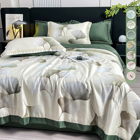 💥Uitverkoop 50% korting🌸Wasbaar Icy Cool Ademend Zomerdekbed 4-delig