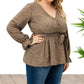 😻V-hals blouse met ruches en lange mouwen