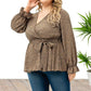 😻V-hals blouse met ruches en lange mouwen