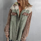 Dames Casual Corduroy Jas met Capuchon en Kleurvlakken