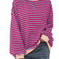 OVERSIZED GESTREEPTE DAMESTRUI MET LANGE MOUWEN