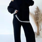 Vaste kleur casual gebreide tweedelige setff