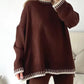 Vaste kleur casual gebreide tweedelige setff