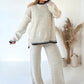 Vaste kleur casual gebreide tweedelige setff
