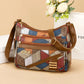 👜New fashion PU soft leather soft leather color matching shoulder bag.