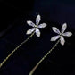 Shiny Diamond Flower Earring Tassel