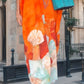 👗✨Lange jurk met bloemenprint en halve mouwen