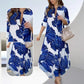 Maxi jurk met lange mouwen bloemenprint en revers