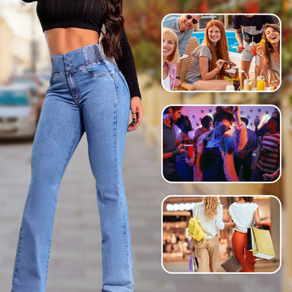 👖49% OFF NOW!💃 Women‘s Stretch Flare Jeans – High Waist, Body-Hugging Fit & Retro Style ✨