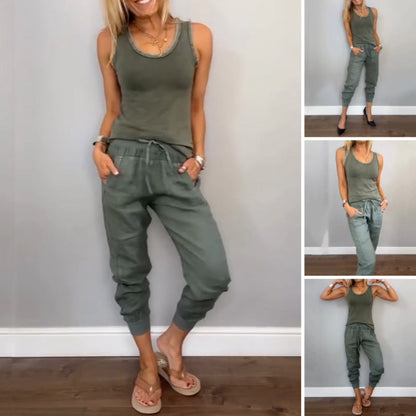 🌿Mevrouw  tweedelige effen kleuren set