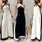 💕Beperkte uitverkoop 50% KORTING💕Dames rugloze halternek split maxi-jurk – Moeiteloze elegantie wacht op u!