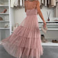 💖Beperkte Aanbieding 50% KORTING💖 Elegante Dames Maxi Jurk met Spaghettibandjes en Gelaagde Tulle