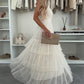 💖Beperkte Aanbieding 50% KORTING💖 Elegante Dames Maxi Jurk met Spaghettibandjes en Gelaagde Tulle