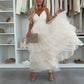 💖Beperkte Aanbieding 50% KORTING💖 Elegante Dames Maxi Jurk met Spaghettibandjes en Gelaagde Tulle