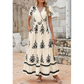 Casual V-hals Boho Maxi-jurk voor dames