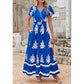 Casual V-hals Boho Maxi-jurk voor dames