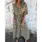 Maxi-jurk met V-hals en luipaardprint