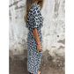 Maxi-jurk met V-hals en luipaardprint