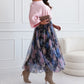 🌸Lente Specials🌸 Off-Shoulder Losse Top & Mesh Geprinte Rok Set