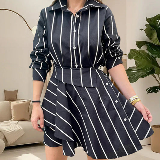 Dames lang shirt met asymmetrische wikkelrok🔥Beperkte tijd aanbieding