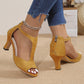 Vrouwen Peep-Toe Sandalen met Hoge Hak en Rits Achteraan