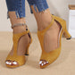 Vrouwen Peep-Toe Sandalen met Hoge Hak en Rits Achteraan