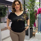 Elegante, casual top met V-hals en print voor dames