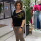 Elegante, casual top met V-hals en print voor dames