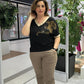 Elegante, casual top met V-hals en print voor dames