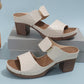 Stijlvolle dames-sandalen met open teen en dikke hak