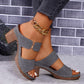 Stijlvolle dames-sandalen met open teen en dikke hak