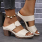 Stijlvolle dames-sandalen met open teen en dikke hak