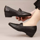 Vrouwen comfortabele schoenen met lage hak van synthetisch leer