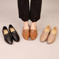 Vrouwen comfortabele schoenen met lage hak van synthetisch leer