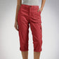 Effen Gekleurde Casual Cargo Capri Broek met Meerdere Zakken